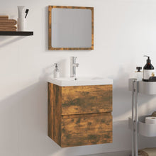 Badkamermeubelset Bewerkt Hout Kleurig Gerookt Eiken 41 x 38.5 x 45 cm met kraan