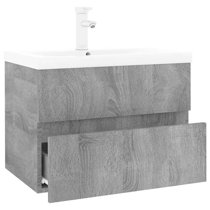Wastafelkast Met Ingebouwde Wasbak Bewerkt Hout Grijs Sonoma 60 x 38.5 x 45 cm zonder kraan & afvoer