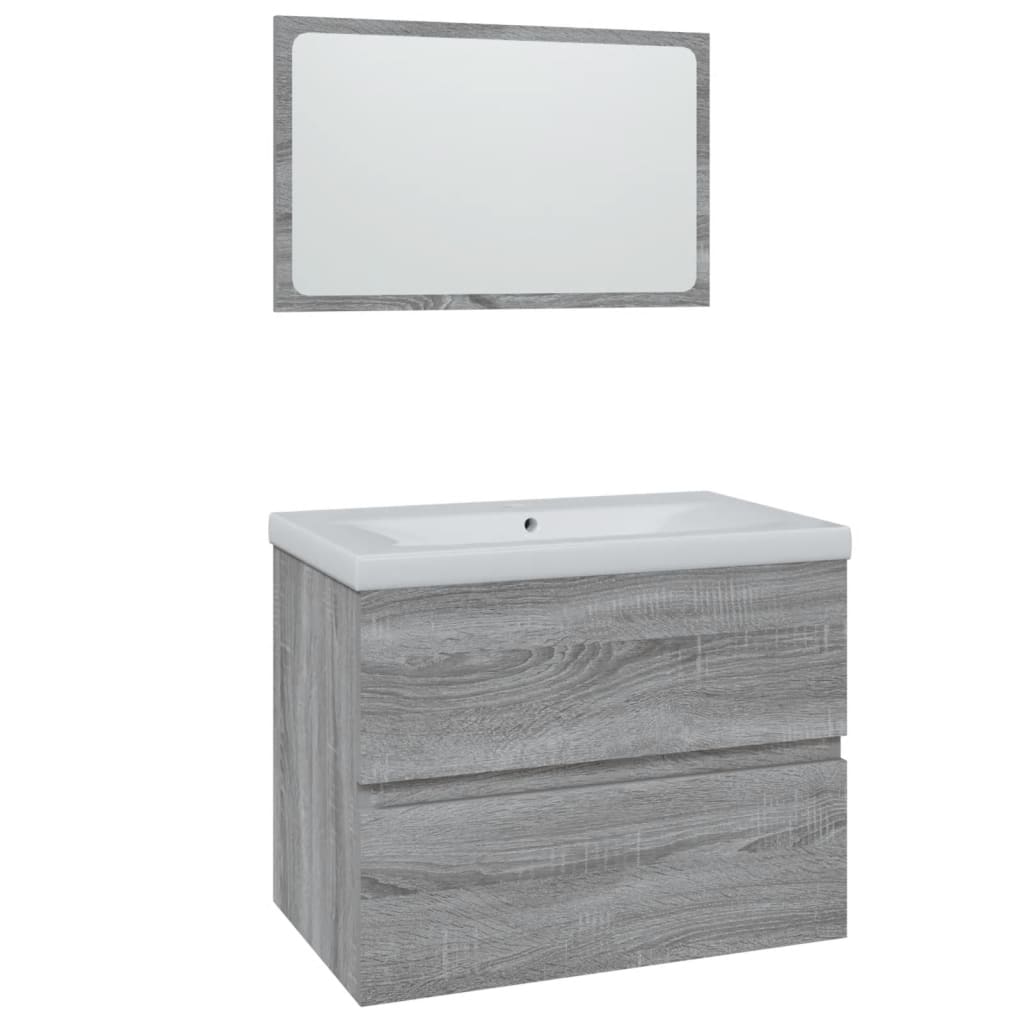 Badkamermeubelset Bewerkt Hout Eikenkleurig 60 x 38.5 x 45 cm