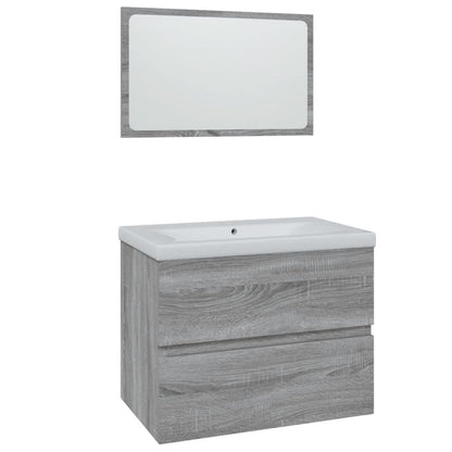Badkamermeubelset Bewerkt Hout Eikenkleurig 60 x 38.5 x 45 cm