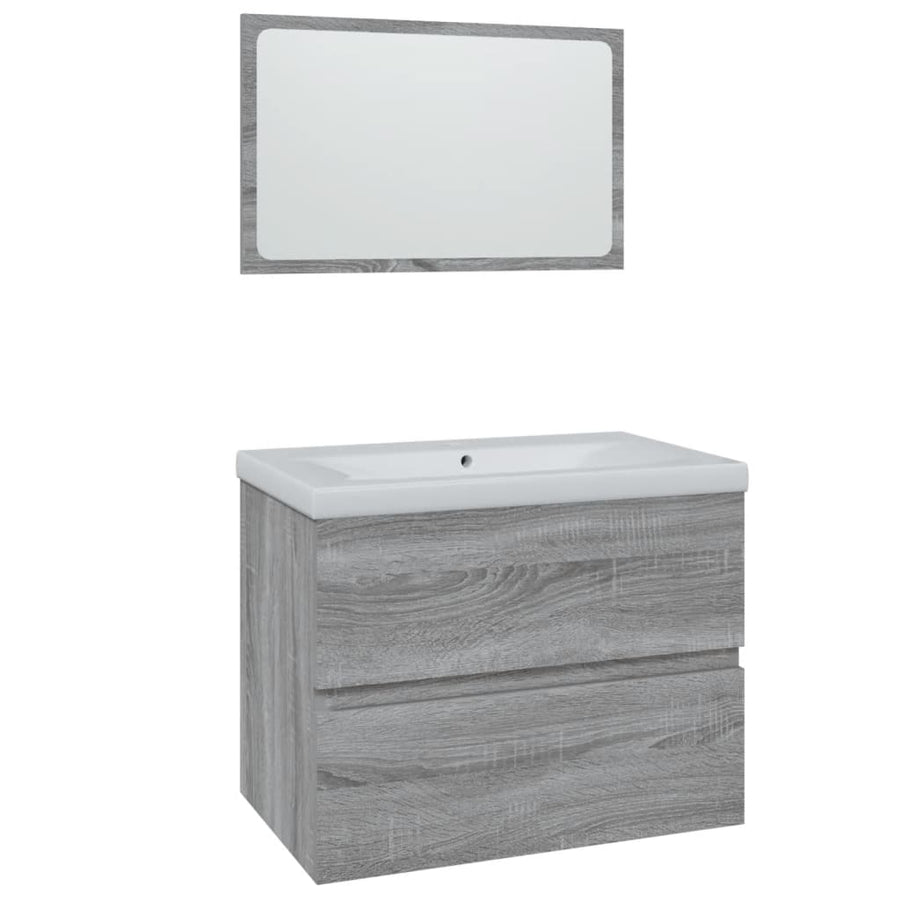 Badkamermeubelset Bewerkt Hout Eikenkleurig 60 x 38.5 x 45 cm