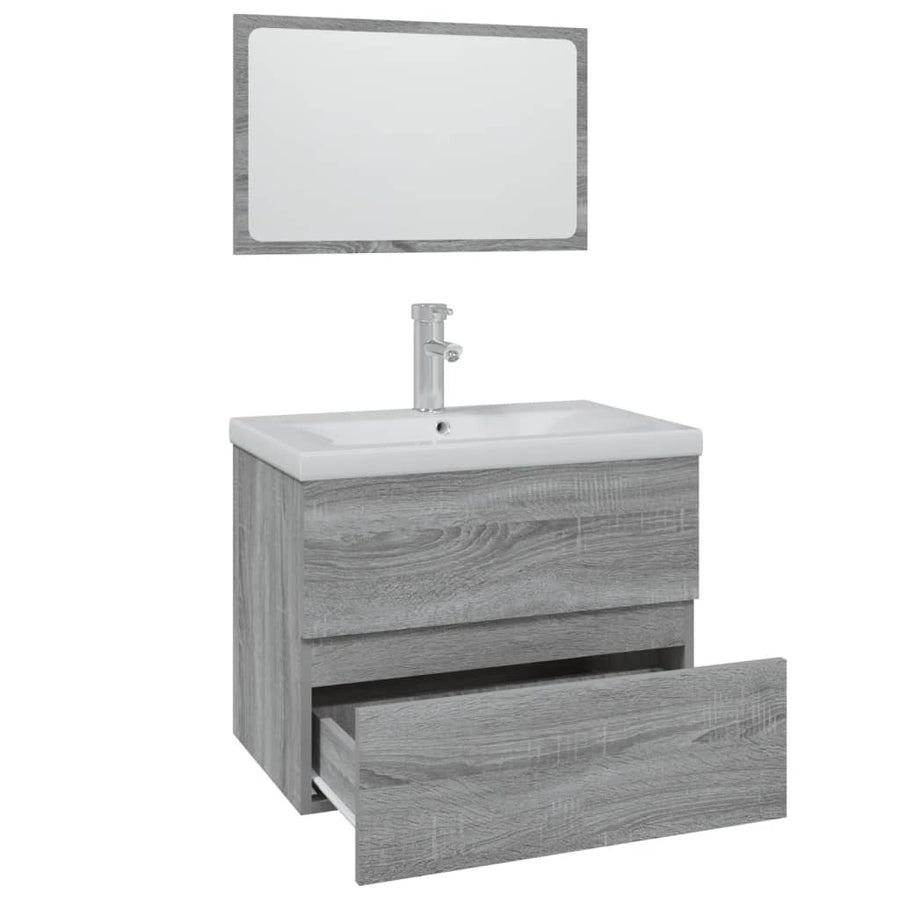 Badkamermeubelset Bewerkt Hout Eikenkleurig 60 x 38.5 x 45 cm