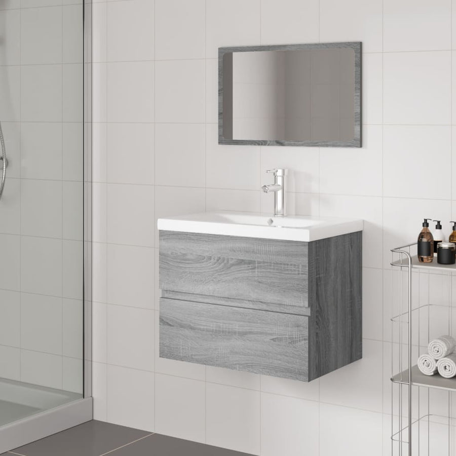 Badkamermeubelset Bewerkt Hout Eikenkleurig 60 x 38.5 x 45 cm