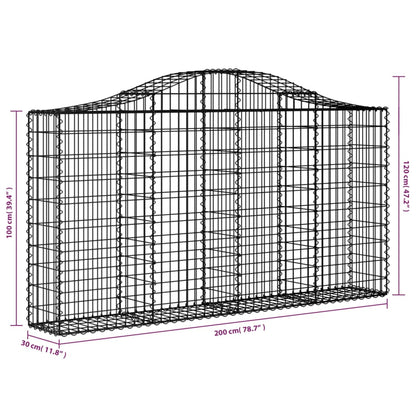 Schanskorf gewelfd 200x30x100/120 cm gegalvaniseerd ijzer 1 200 x 30 x 100/120 cm