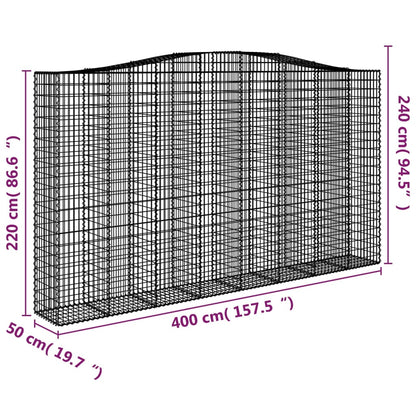 Schanskorf gewelfd 400x50x220/240 cm gegalvaniseerd ijzer 1 400 x 50 x 220/240 cm