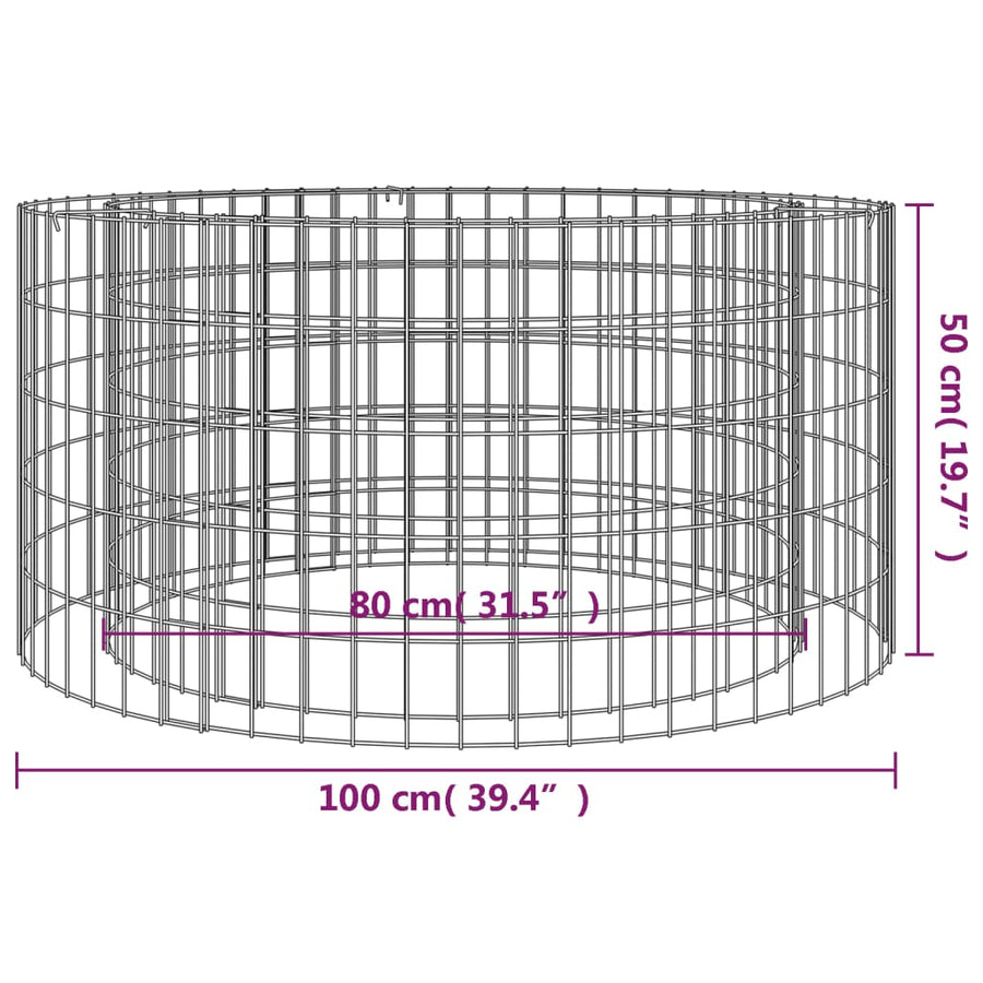 Schanskorf Vuurplaats Ø 100 Cm Gegalvaniseerd Ijzer 100 x 50 cm