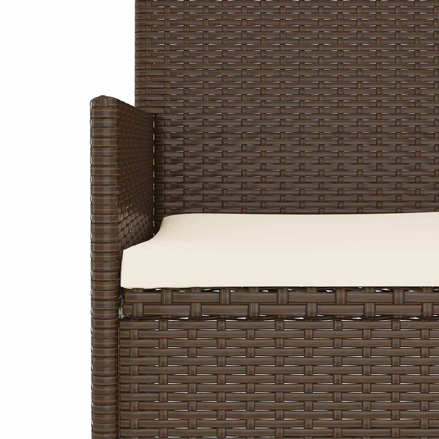 Tuinbank 2-Zits Met Kussens Poly Rattan Bruin