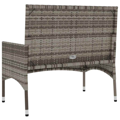 Tuinbank 2-Zits Met Kussens Poly Rattan Grijs