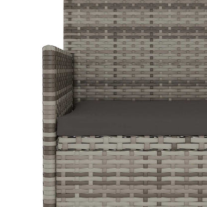 Tuinbank 2-Zits Met Kussens Poly Rattan Grijs