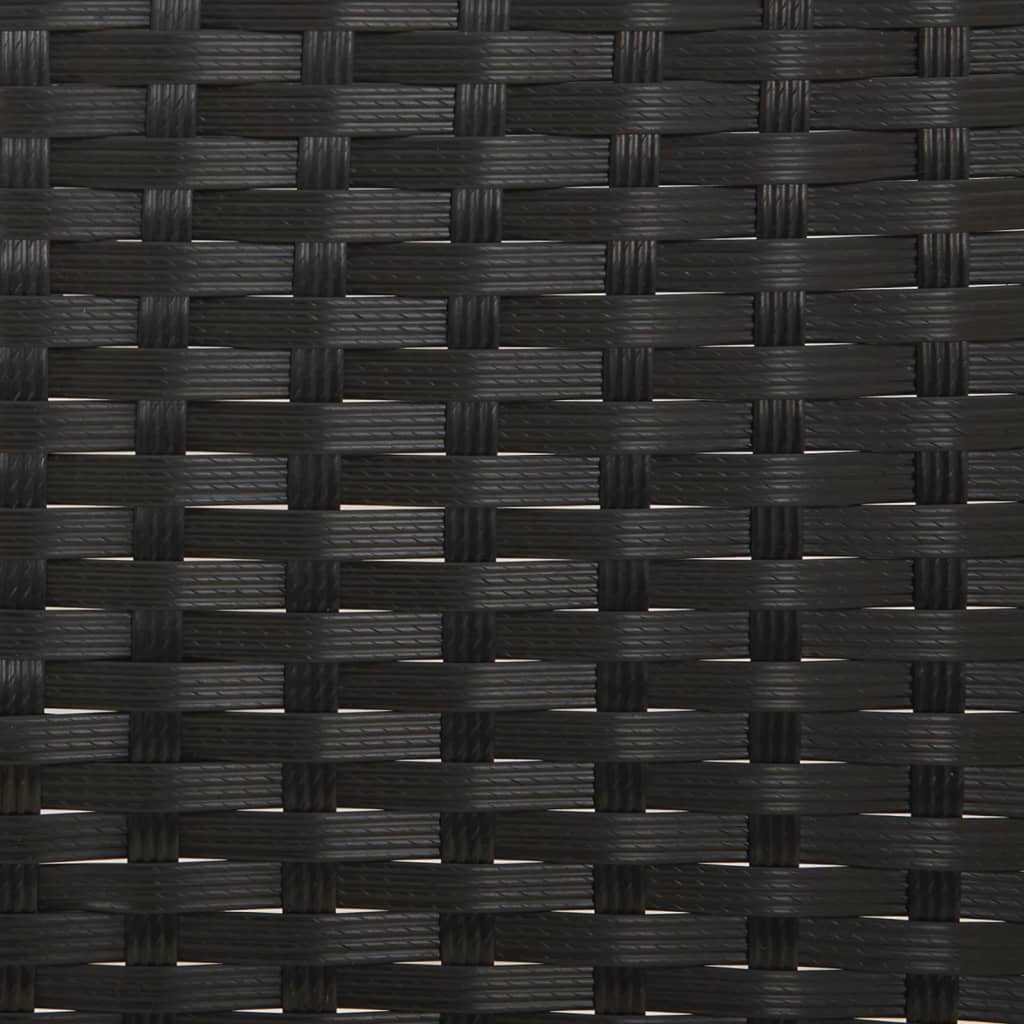 Tuinbank 2-Zits Met Kussens Poly Rattan Zwart