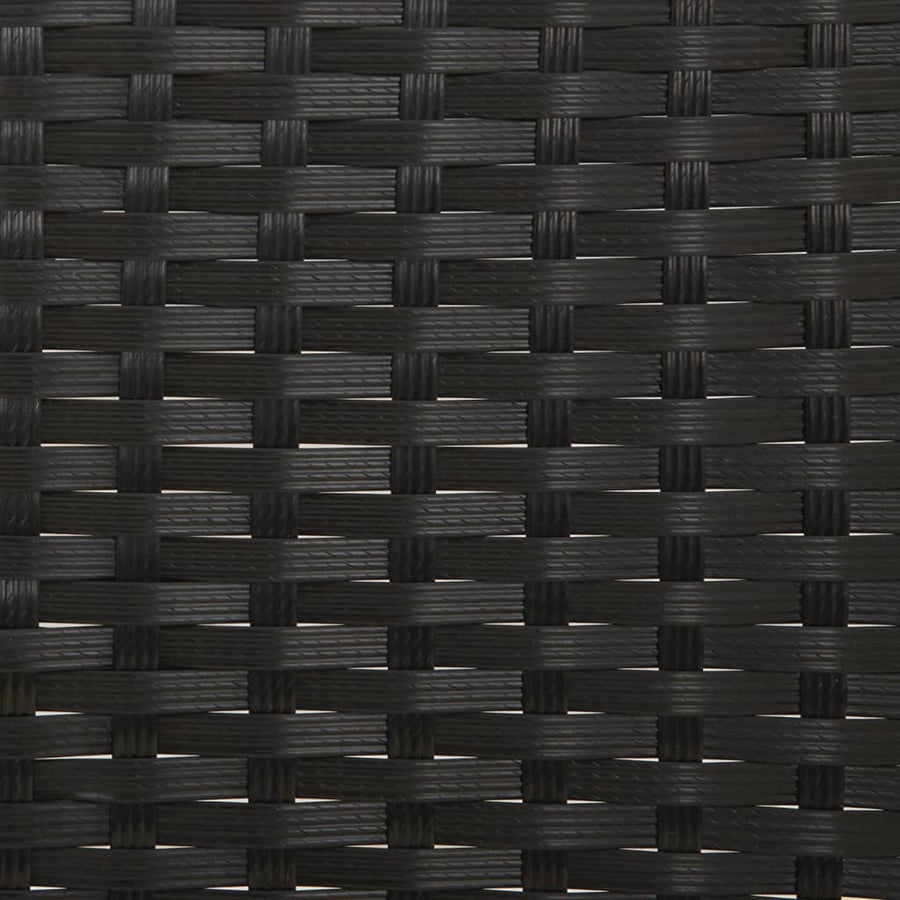 Tuinbank 2-Zits Met Kussens Poly Rattan Zwart
