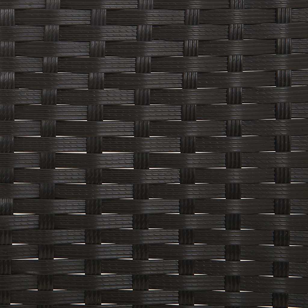 Tuinbank 3-Zits Met Kussens Poly Rattan Zwart