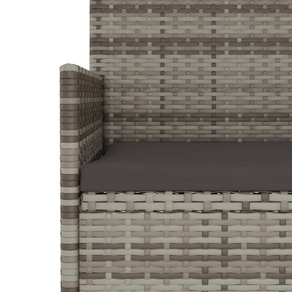 Tuinbank 3-Zits Met Kussens Poly Rattan Grijs