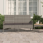 Tuinbank poly rattan grijs 140x51x85 cm