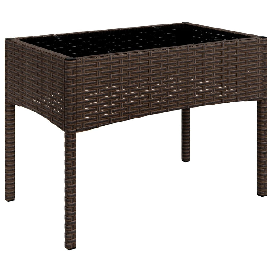 -Delige Loungeset Met Kussens Poly Rattan Bruin
