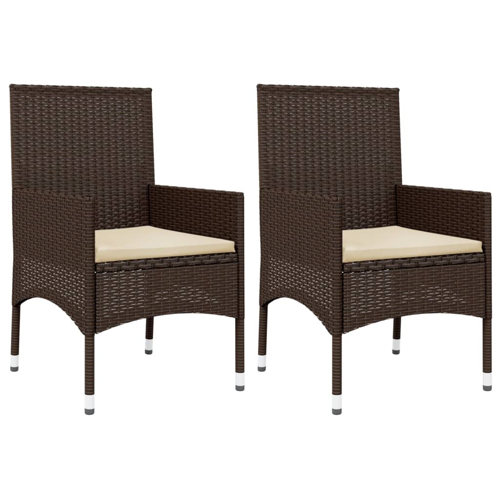 -Delige Loungeset Met Kussens Poly Rattan Bruin