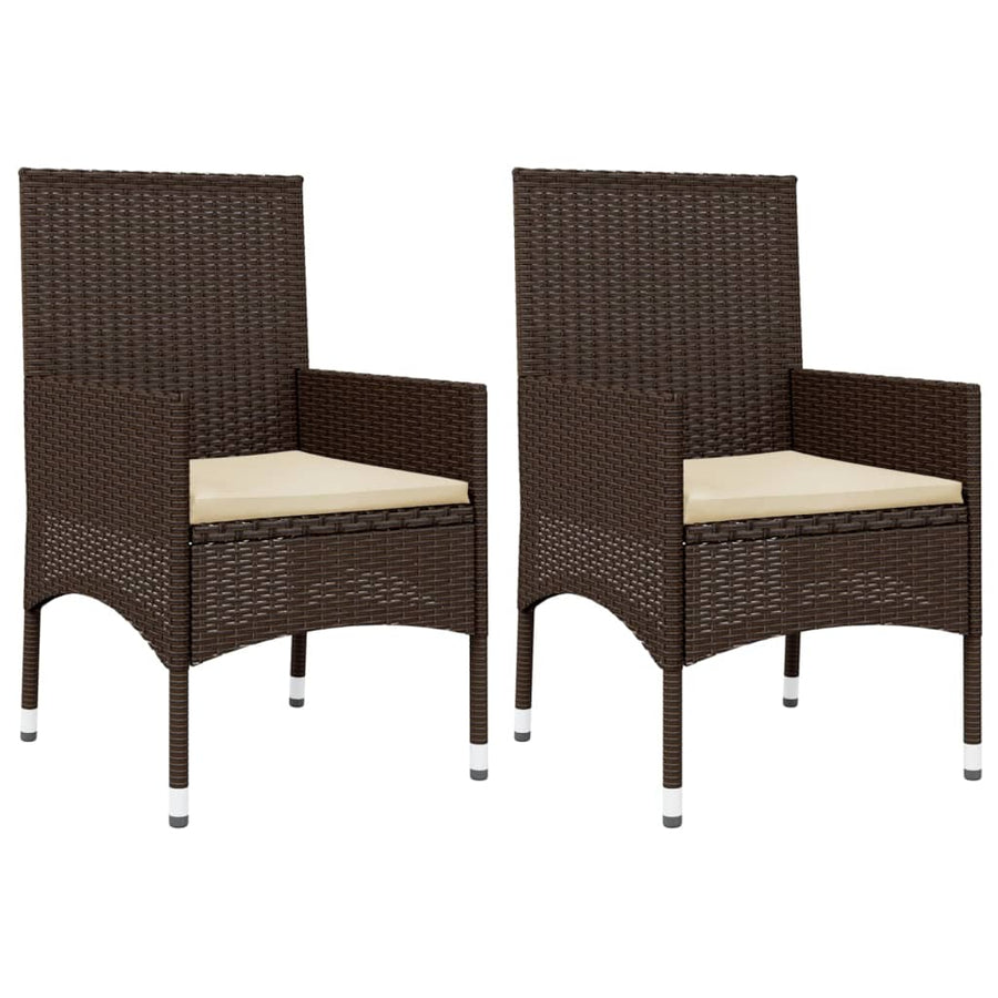 -Delige Loungeset Met Kussens Poly Rattan Bruin