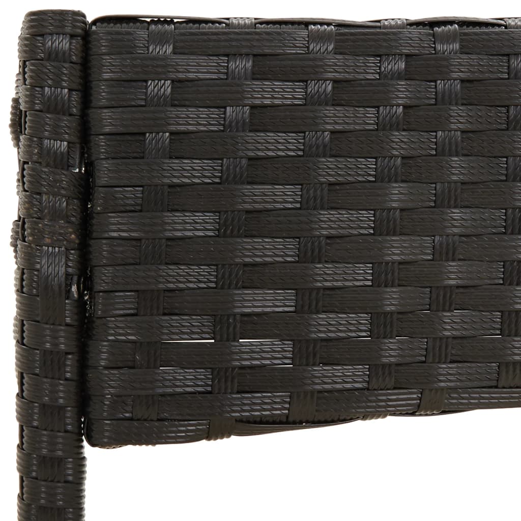 -Delige Loungeset Met Kussens Poly Rattan Zwart en crème