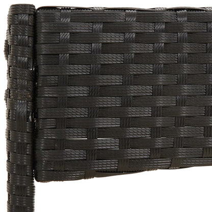 -Delige Loungeset Met Kussens Poly Rattan Zwart en crème