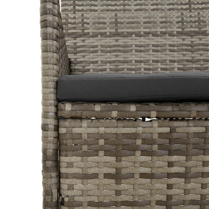 -Delige Loungeset Met Kussens Poly Rattan Grijs