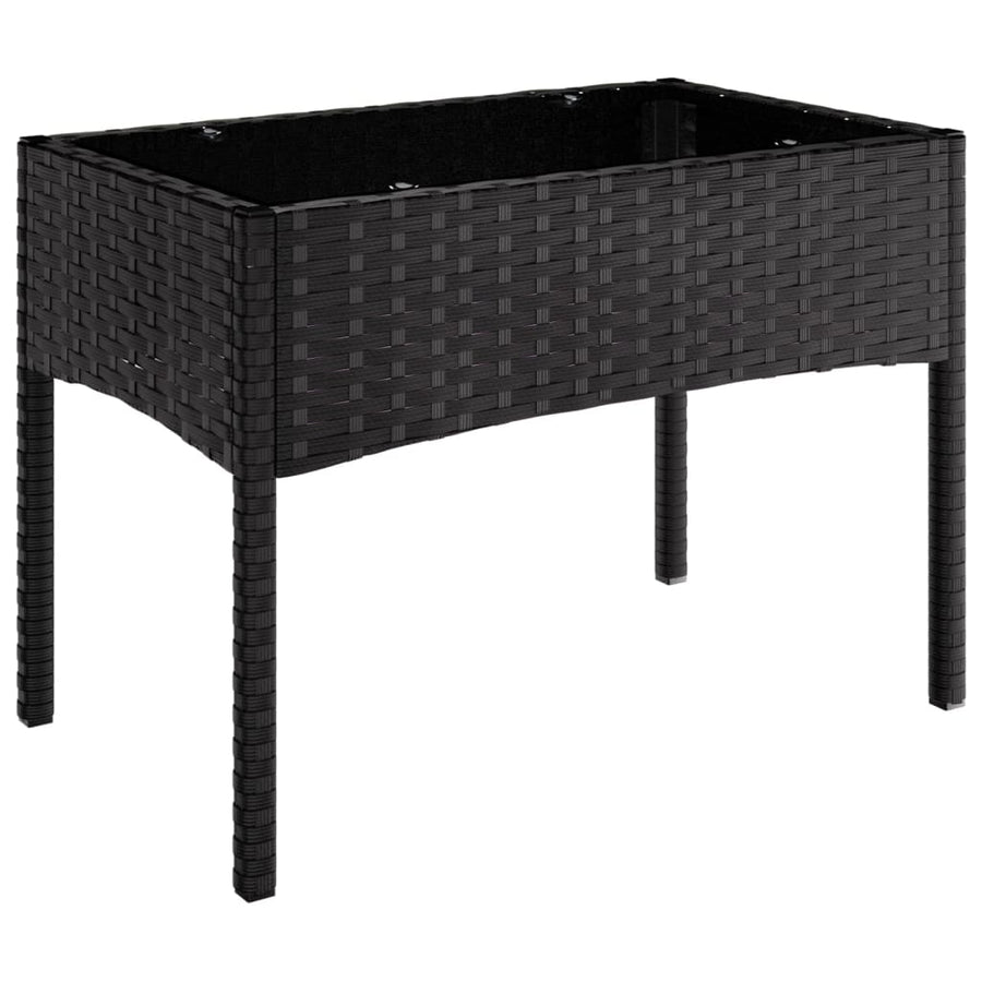 -Delige Loungeset Met Kussens Poly Rattan Zwart
