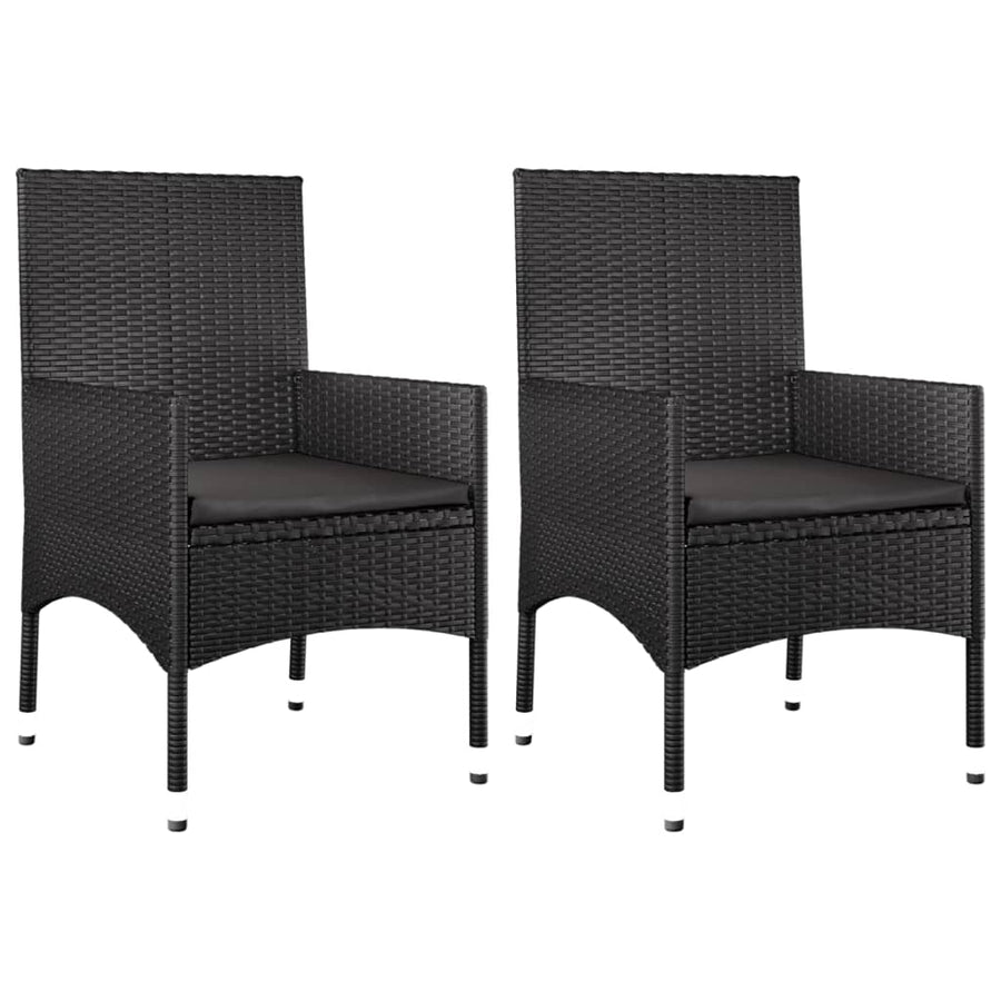 -Delige Loungeset Met Kussens Poly Rattan Zwart