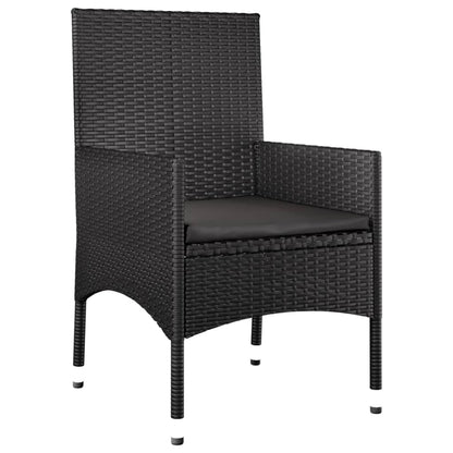 -Delige Loungeset Met Kussens Poly Rattan Zwart