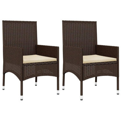 -Delige Loungeset Met Kussens Poly Rattan Bruin