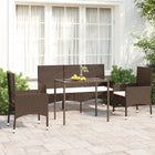 -Delige Loungeset Met Kussens Poly Rattan Bruin