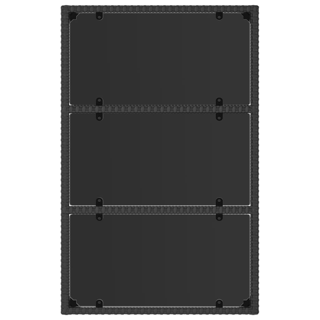 -Delige Loungeset Met Kussens Poly Rattan Zwart en wit