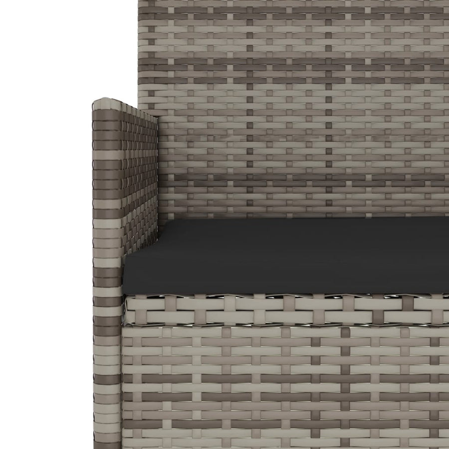 -Delige Loungeset Met Kussens Poly Rattan Grijs