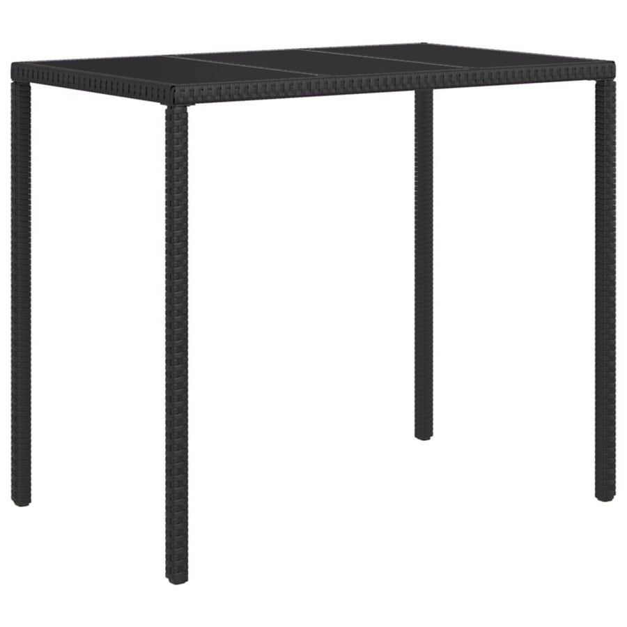 -Delige Loungeset Met Kussens Poly Rattan Zwart