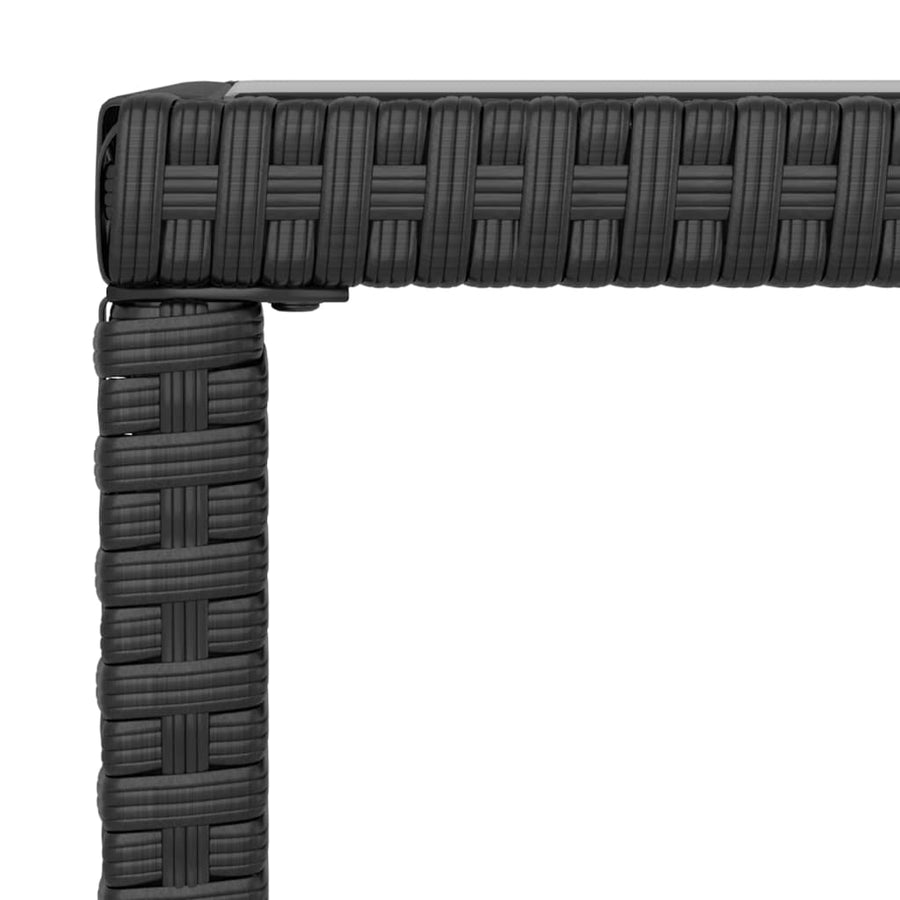 -Delige Loungeset Met Kussens Poly Rattan Zwart