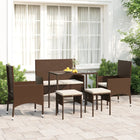 -Delige Loungeset Met Kussens Poly Rattan Bruin