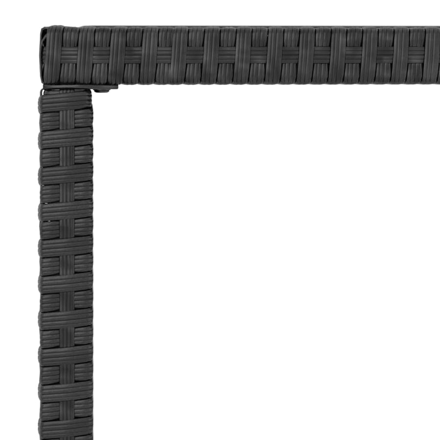 -Delige Loungeset Met Kussens Poly Rattan Zwart en wit