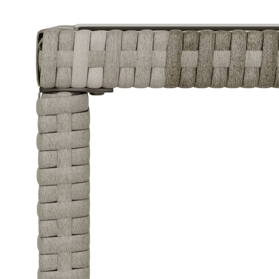 -Delige Loungeset Met Kussens Poly Rattan Grijs