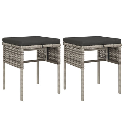 -Delige Loungeset Met Kussens Poly Rattan Grijs