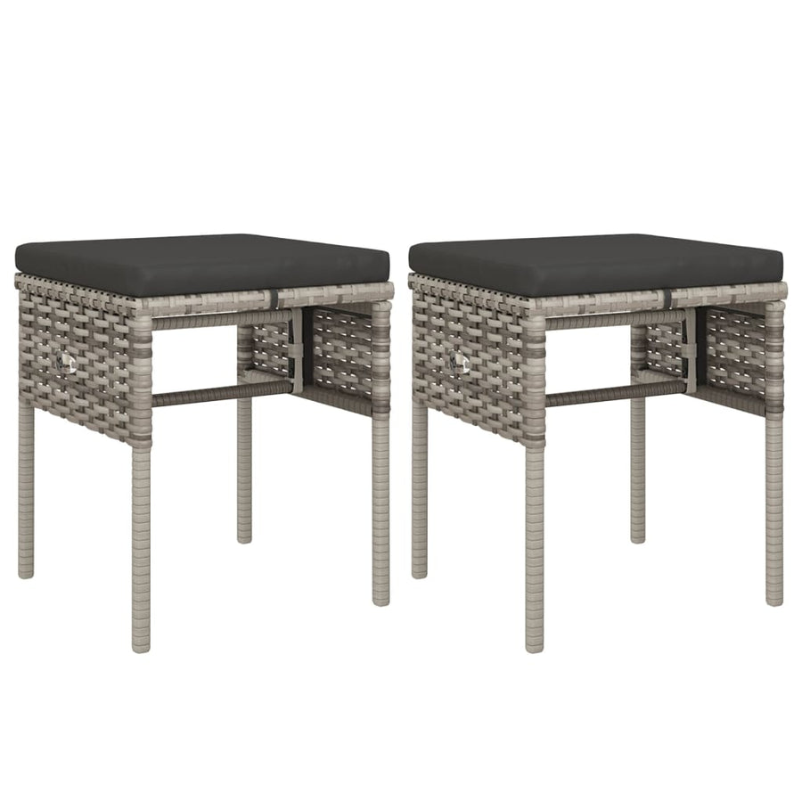 -Delige Loungeset Met Kussens Poly Rattan Grijs
