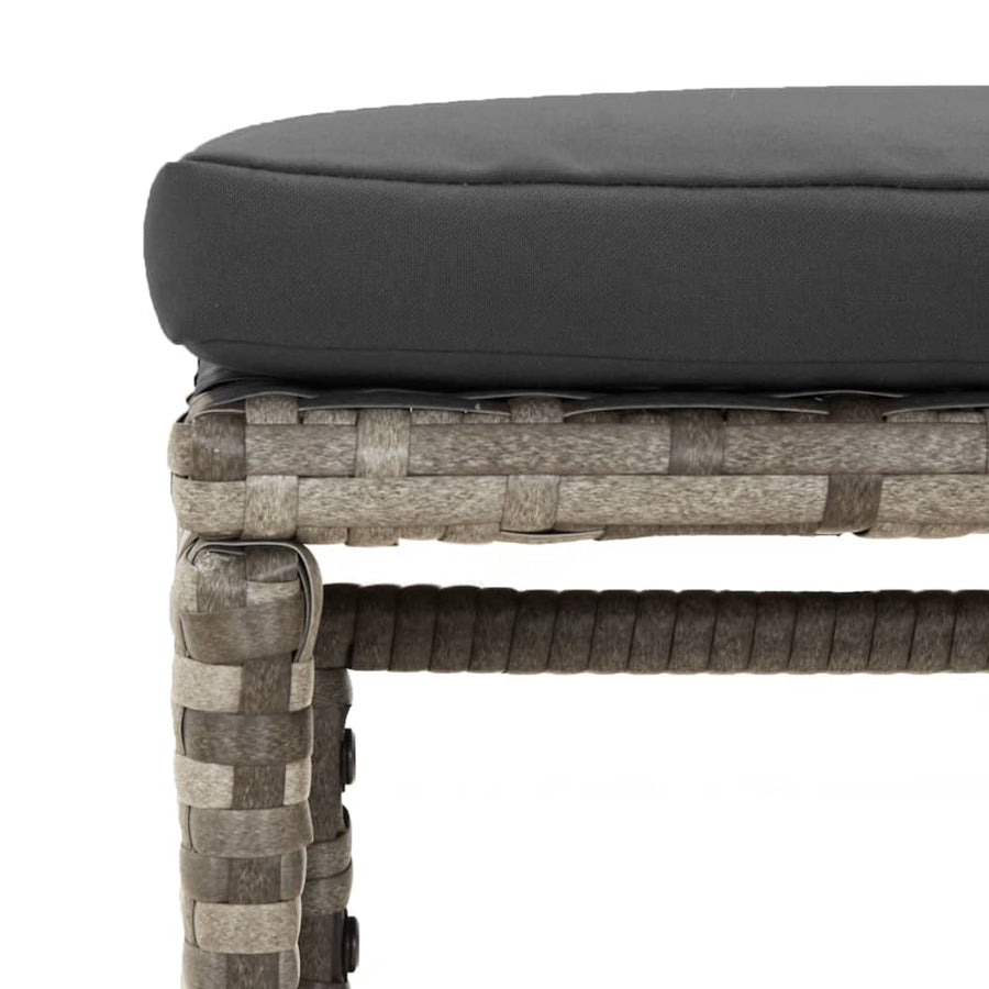 -Delige Loungeset Met Kussens Poly Rattan Grijs