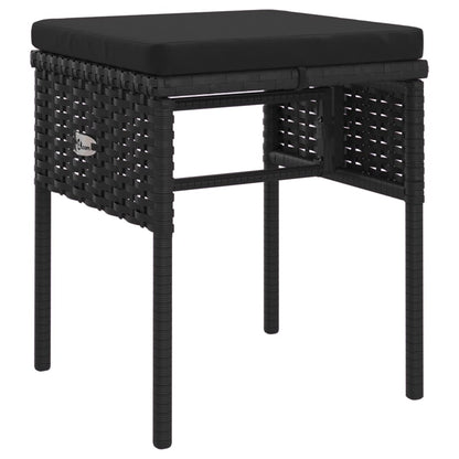 -Delige Loungeset Met Kussens Poly Rattan Zwart