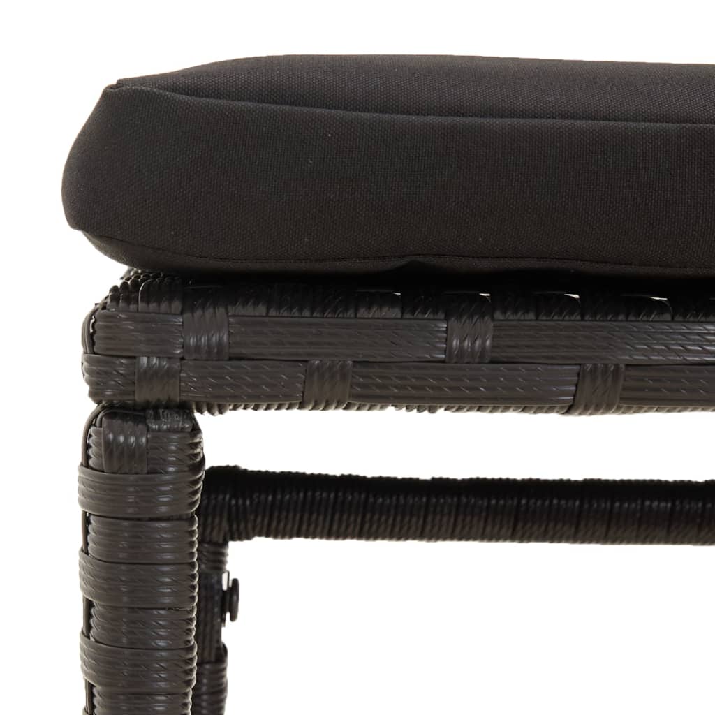 -Delige Loungeset Met Kussens Poly Rattan Zwart