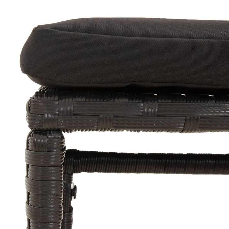 -Delige Loungeset Met Kussens Poly Rattan Zwart