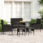 -Delige Loungeset Met Kussens Poly Rattan Zwart