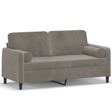 Tweezitsbank Met Kussens 140 Cm Fluweel Lichtgrijs 158 x 77 x 80 cm