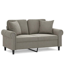 Tweezitsbank Met Kussens 120 Cm Fluweel Lichtgrijs 152 x 77 x 80 cm