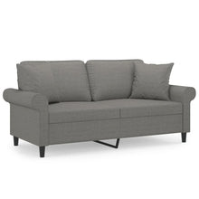 Tweezitsbank Met Kussens 140 Cm Stof Donkergrijs 172 x 77 x 80 cm
