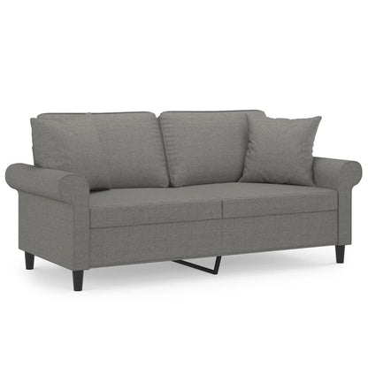 Tweezitsbank Met Kussens 140 Cm Stof Donkergrijs 172 x 77 x 80 cm