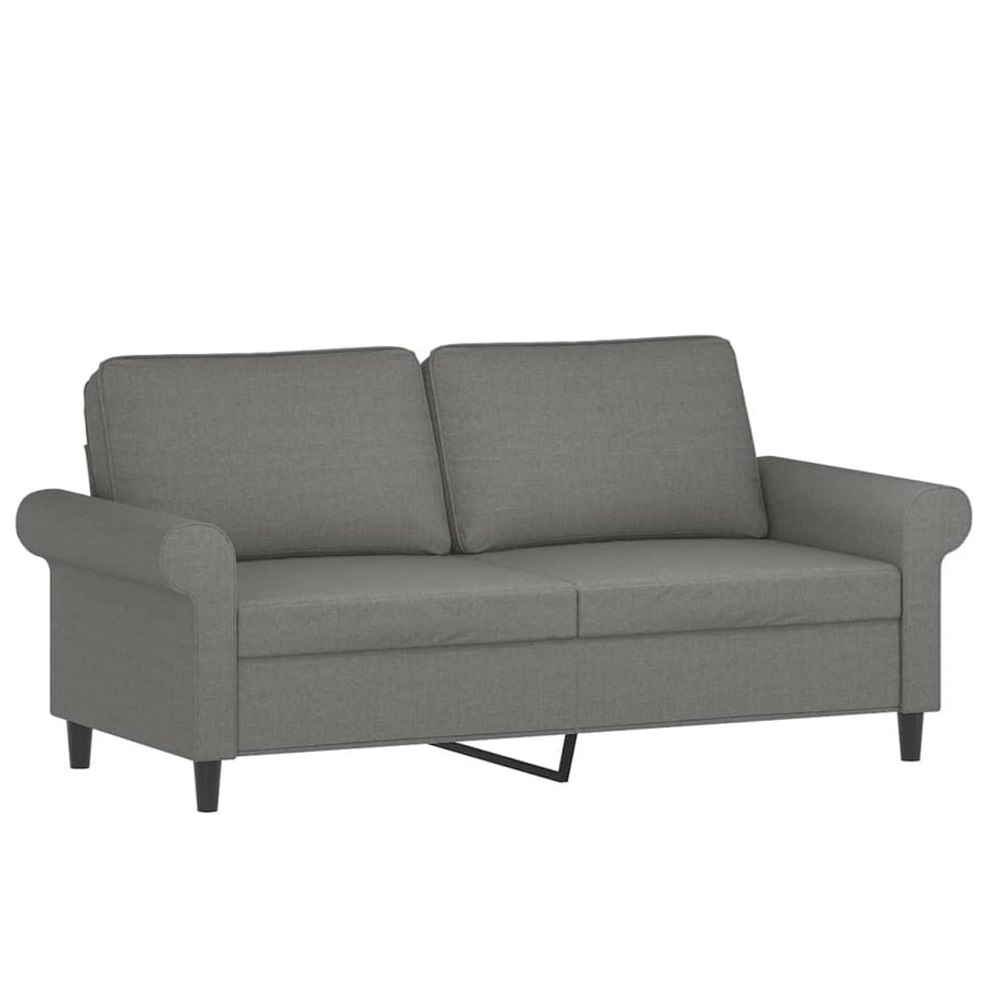 Tweezitsbank Met Kussens 140 Cm Stof Donkergrijs 172 x 77 x 80 cm