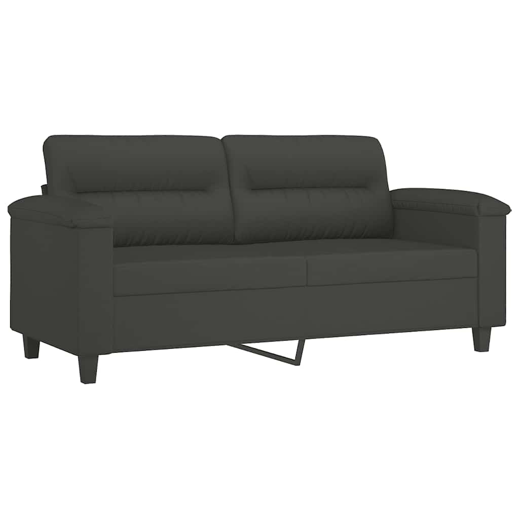 Tweezitsbank met kussens 140 cm microvezelstof donkergrijs