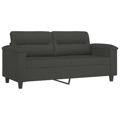Tweezitsbank met kussens 140 cm microvezelstof donkergrijs